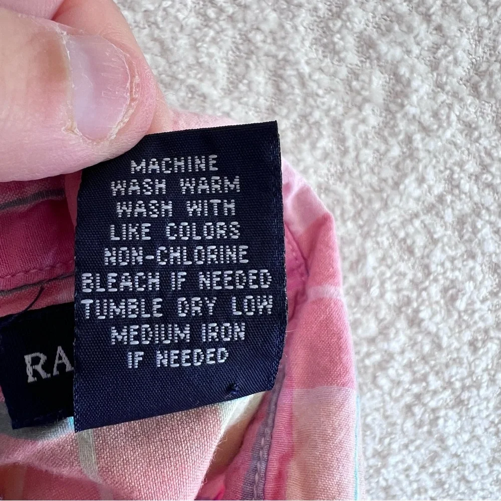 Ralph Lauren Baby Madras Pink Plaid Cotton‎ Sleeveless Tank Cotton Size 9 Months